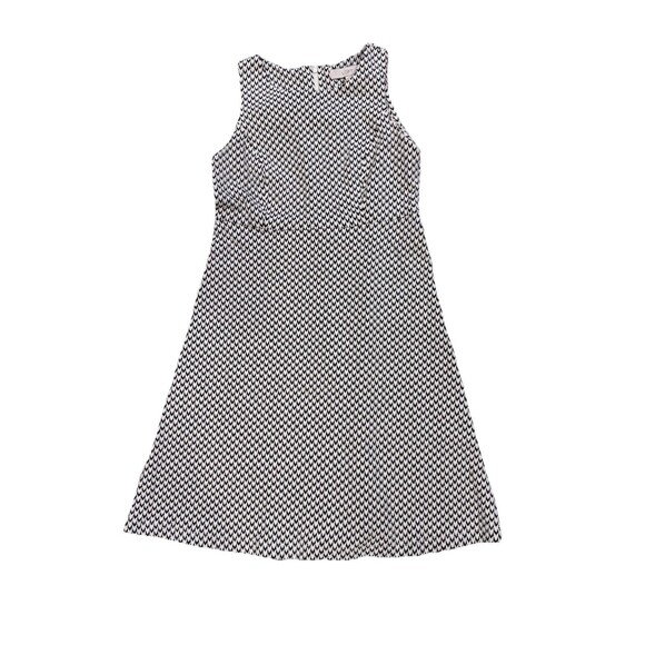 Loft Women's Black White Chevron Fit & Flare A-Line Dress Size 6P Office Career - Picture 1 of 4